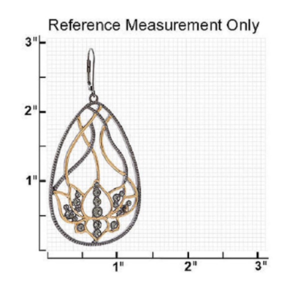 VT Luxe Open Work Lotus Flower Drop Earrings NWOT - Picture 10 of 13